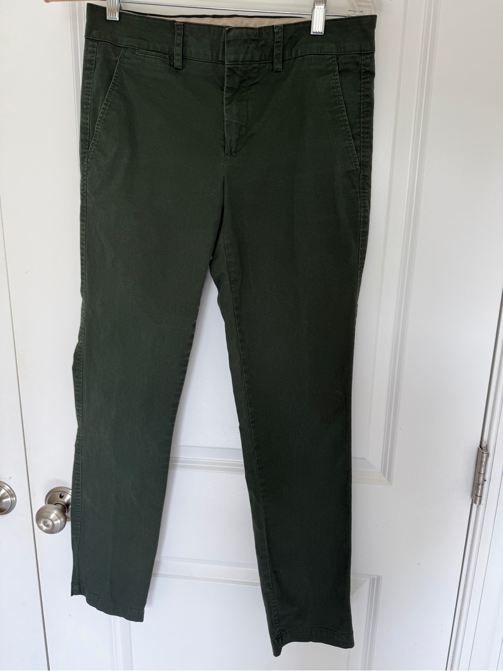 Vince Straight Leg Pants chino in Dark Green 4 office preppy